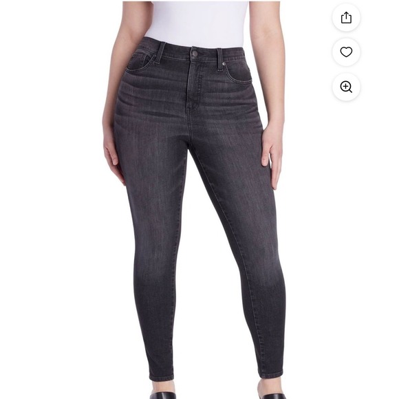 Time and Tru Denim - Time and Tru Women's High-Rise Curvy Skinny Jeans Black Wash Size 2 Short – NWT